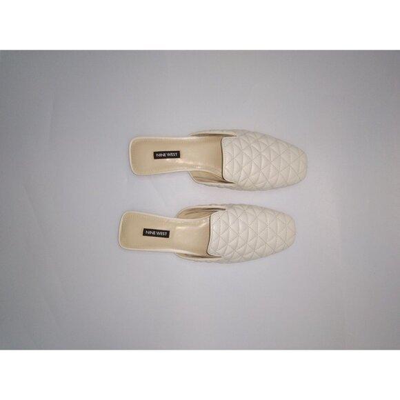 Nine West Quilted Cream Slip-On Mule Flats Womens Size 7 - Picture 5 of 9